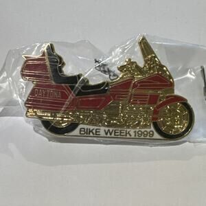 Daytona Bike Week 1999 Gold Wing Lapel Hat Vest Jacket Pin Motorcycle Vintage